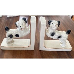 Vintage Set Of Two Dog Spaniel Japan Book Ends